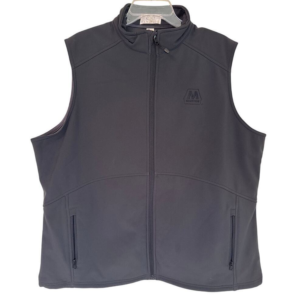 Vantage Men’s Softshell Fleece Lined Vest With Pockets Black Size 2X Golf